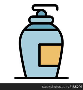 Dispenser soap icon. Outline dispenser soap vector icon color flat isolated. Dispenser soap icon color outline vector