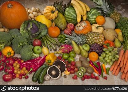 Display of Fruit and Vegetables
