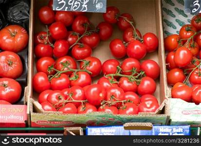 Display of tomatoes in Paris France