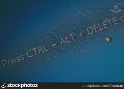 "display with word "press Ctrl + Alt + Del" on display for operating system startup"
