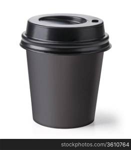 Disposable coffee cup isolated.. with clipping path