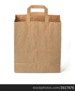 disposable paper bag on white background