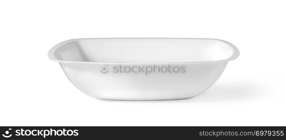 Disposable paper plate isolated on a white background.with clipping path