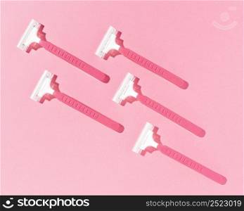 disposable plastic pink razor blades 2
