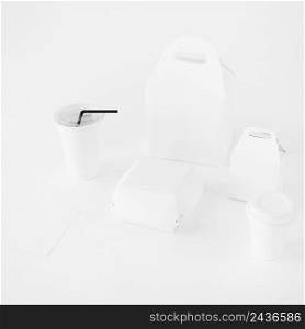 disposal cup food package mock up white backdrop