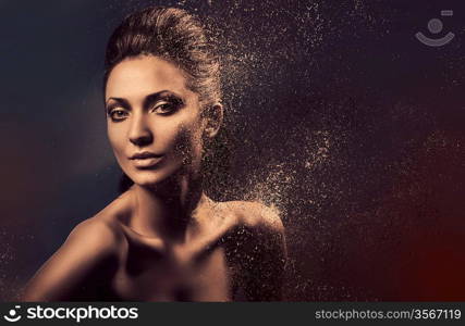 dissolving sensual nude woman