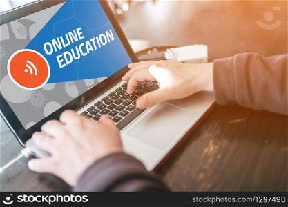 Distance education online because of Covid 19 coronavirus quarantine all over the world. Distance education online