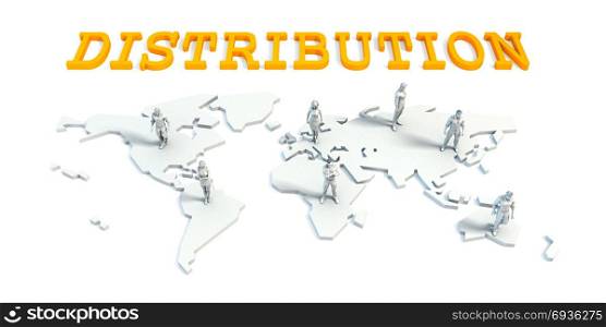Distribution Concept with a Global Business Team. Distribution Concept with Business Team