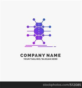 Distribution, grid, infrastructure, network, smart Purple Business Logo Template. Place for Tagline.. Vector EPS10 Abstract Template background