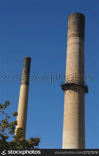Disused brick smokestacks