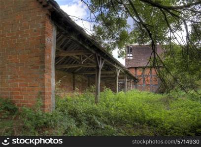 Disused farm buildings, Warwickshire, England.