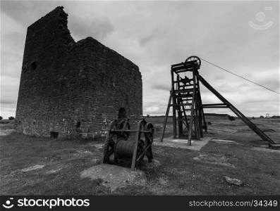 Disused machinery and building at Magpie Mine, in the Peak District