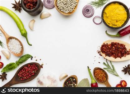 diveristy condiments frame with copy space. Resolution and high quality beautiful photo. diveristy condiments frame with copy space. High quality beautiful photo concept