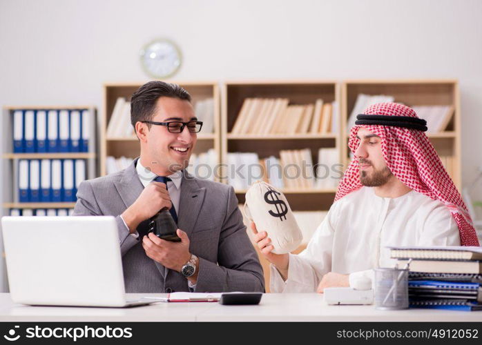 Diverse business concept with arab businessman