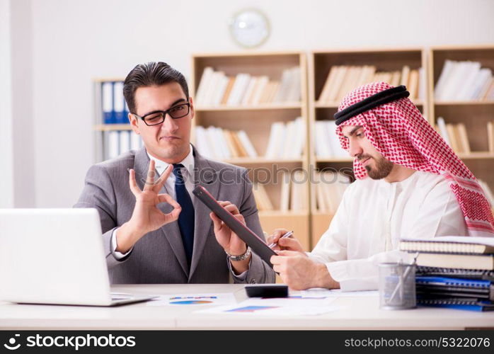 Diverse business concept with arab businessman