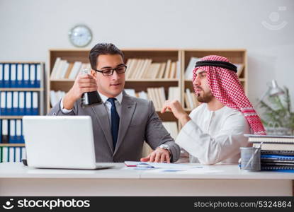 Diverse business concept with arab businessman