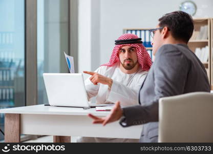 Diverse business concept with arab businessman