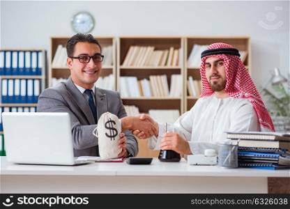 Diverse business concept with arab businessman