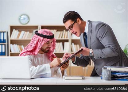 Diverse business concept with arab businessman
