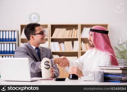 Diverse business concept with arab businessman