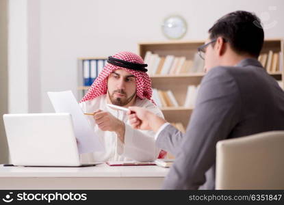 Diverse business concept with arab businessman