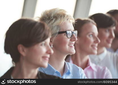 diverse business people group standing together as team in modern bright office interior