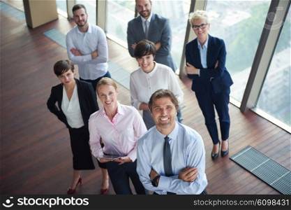 diverse business people group standing together as team in modern bright office interior