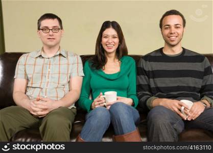 Diverse Group of Friends Posing on Couch