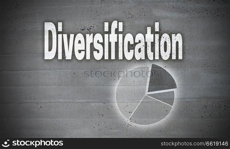 Diversification on concrete wall background.. Diversification on concrete wall background