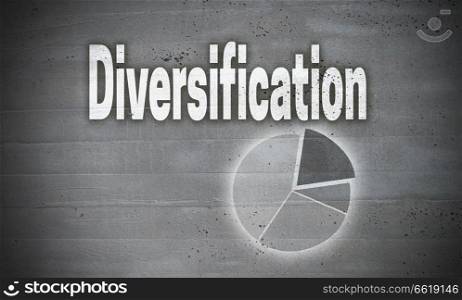 Diversification on concrete wall background.. Diversification on concrete wall background