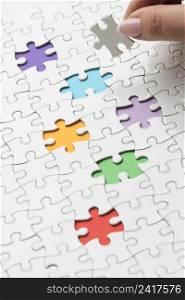 diversity composition with different pieces puzzle