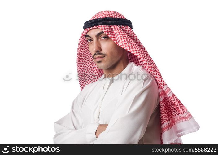 Diversity concept with arab on white