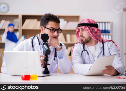 Diversity concept with doctors in hospital