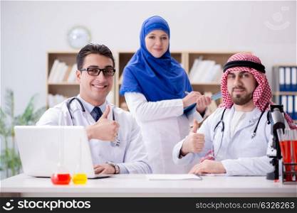 Diversity concept with doctors in hospital