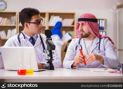 Diversity concept with doctors in hospital