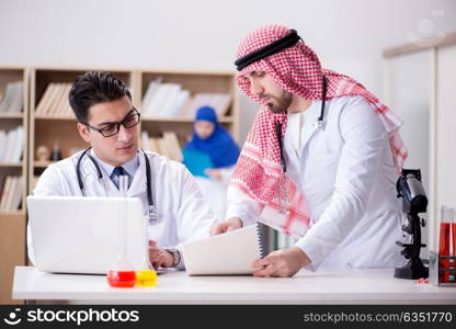 Diversity concept with doctors in hospital