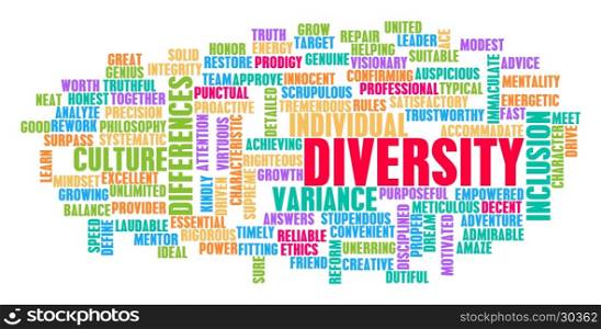 Diversity Word Cloud Concept on White. Diversity Word Cloud Concept
