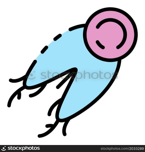 Dividing bacteria icon. Outline dividing bacteria vector icon color flat isolated. Dividing bacteria icon color outline vector