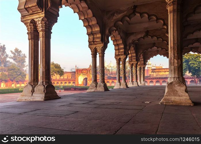 Diwan-i-Aam, Hall of Public Audience in Agra Fort, India.. Diwan-i-Aam, Hall of Public Audience in Agra Fort, India