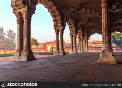 Diwan-i-Aam, Hall of Public Audience in Agra Fort, India.. Diwan-i-Aam, Hall of Public Audience in Agra Fort, India