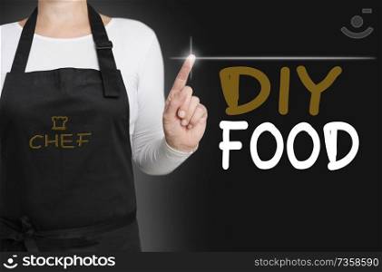 diy food touchscreen is operated by cook.. diy food touchscreen is operated by cook