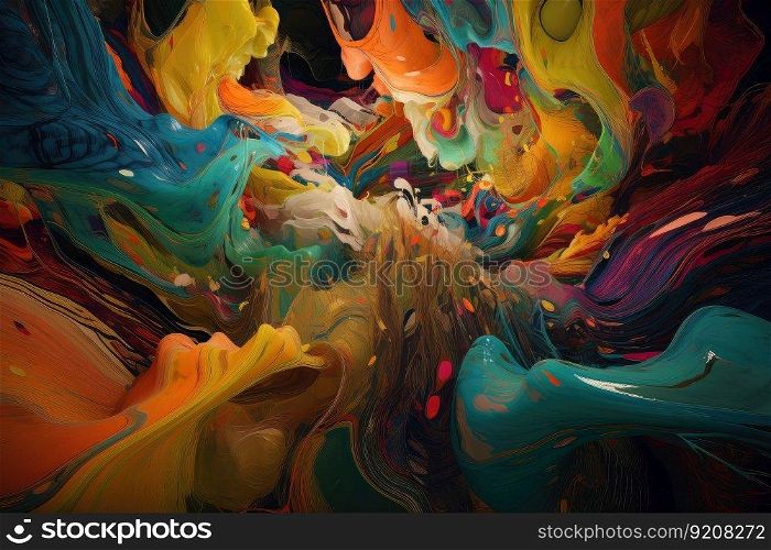 dizzying swirl of colors and shapes that blur the line between reality and imagination, created with generative ai. dizzying swirl of colors and shapes that blur the line between reality and imagination