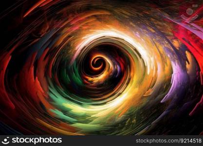dizzying vortex of color and light, with surreal images and shapes appearing in the vortex, created with generative ai. dizzying vortex of color and light, with surreal images and shapes appearing in the vortex