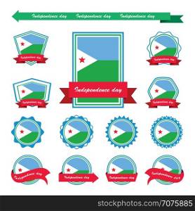 djibouti independence day flags infographic design