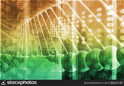 DNA Background with a Science Helix Strand