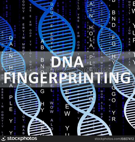 Dna Fingerprinting Shows Genetic Profiling 3d Illustration