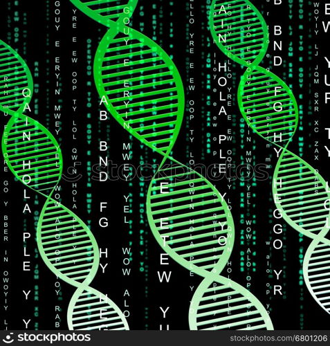 Dna Helix Means Genetic Chromosome 3d Illustration