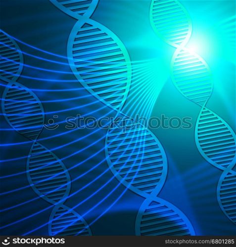 Dna Helix Shows Biotech Research 3d Illustration