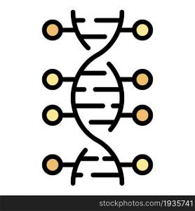 DNA helix with balls icon. Outline DNA helix with balls vector icon color flat isolated. DNA helix with balls icon color outline vector
