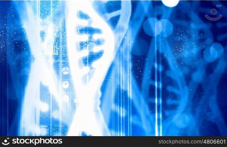 DNA molecule background. Digital high technology background with DNA molecule concept